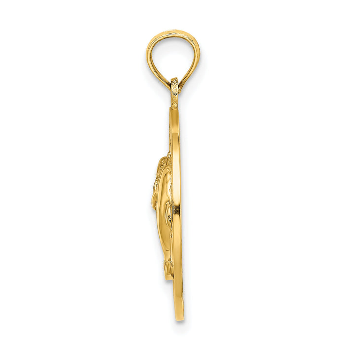14K BEAUFORT SC w/Dolphins Circle Charm-K7722