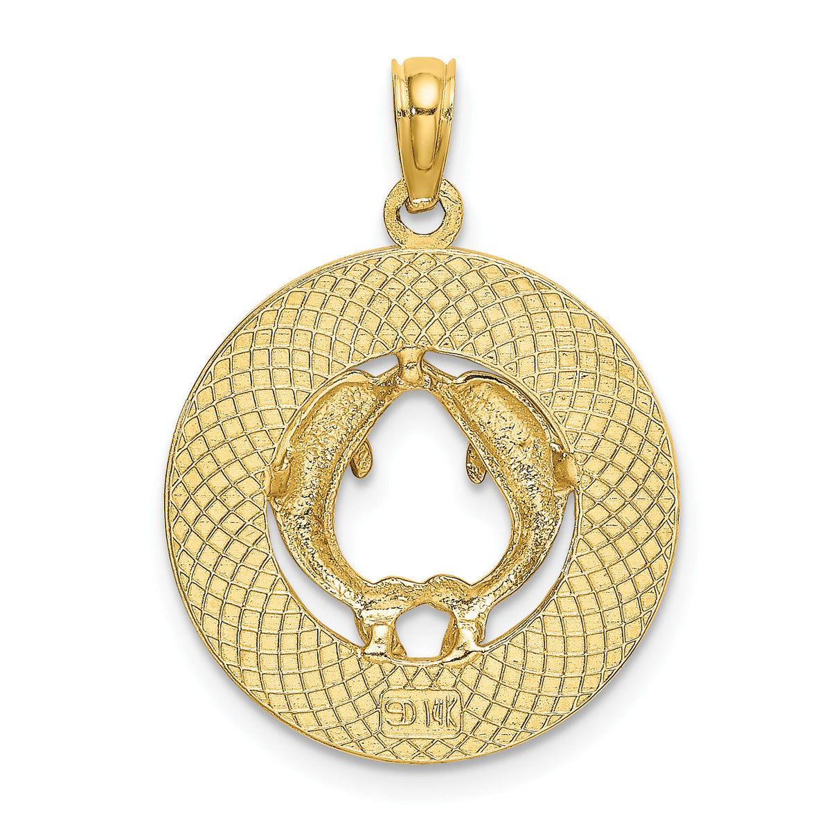 14K BEAUFORT SC w/Dolphins Circle Charm-K7722