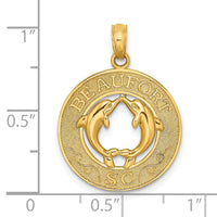 14K BEAUFORT SC w/Dolphins Circle Charm-K7722