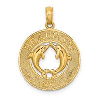 14K BEAUFORT SC w/Dolphins Circle Charm-K7722