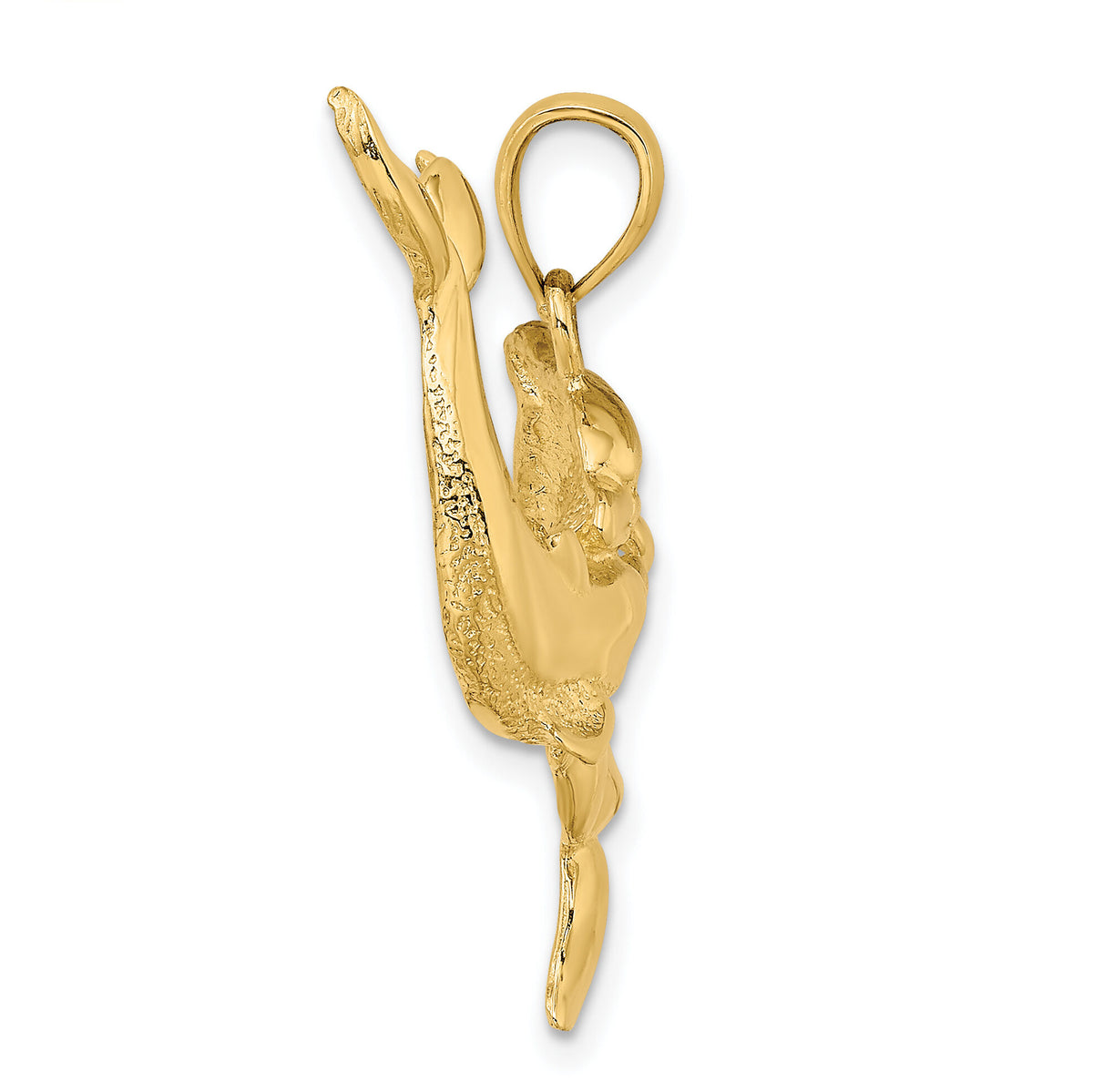 14K Polished Two Dolphins Together Charm-K7723