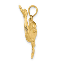 14K Polished Two Dolphins Together Charm-K7723
