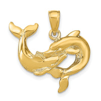 14k Dolphins Pendant-K7724