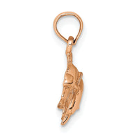 14K Rose Gold Polished Double Dolphins Jumping Left Charm-K7725R
