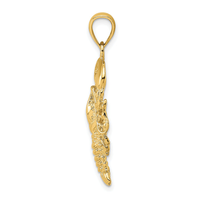 14K Textured Maine Lobster Charm-K7727