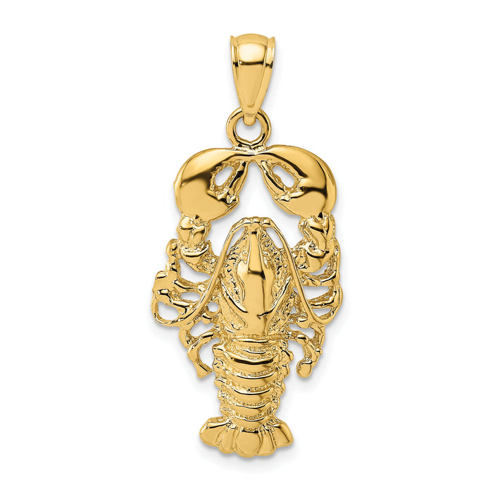 14K Textured Maine Lobster Charm-K7727