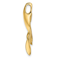 14K 3-D Polished/Textured Whale Tail Charm-K7728