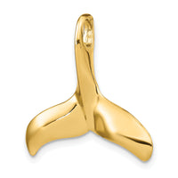 14K 3-D Polished/Textured Whale Tail Charm-K7728