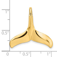 14K 3-D Polished/Textured Whale Tail Charm-K7728
