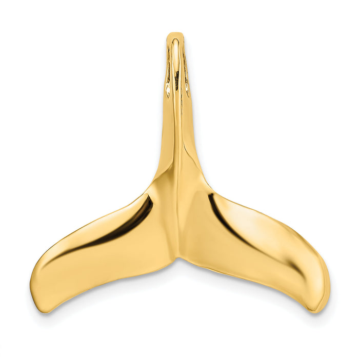 14K 3-D Polished/Textured Whale Tail Charm-K7728