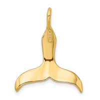 14K 3-D Polished Whale Tail Charm-K7729