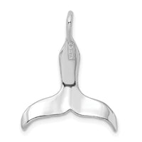 14K White Gold 3-D Polished Whale Tail Charm-K7729W