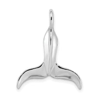 14K White Gold 3-D Polished Whale Tail Charm-K7729W