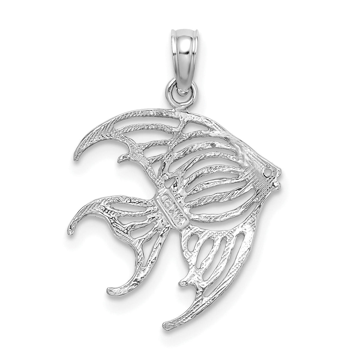 14K White Gold Cut-Out Angelfish Charm-K7736W