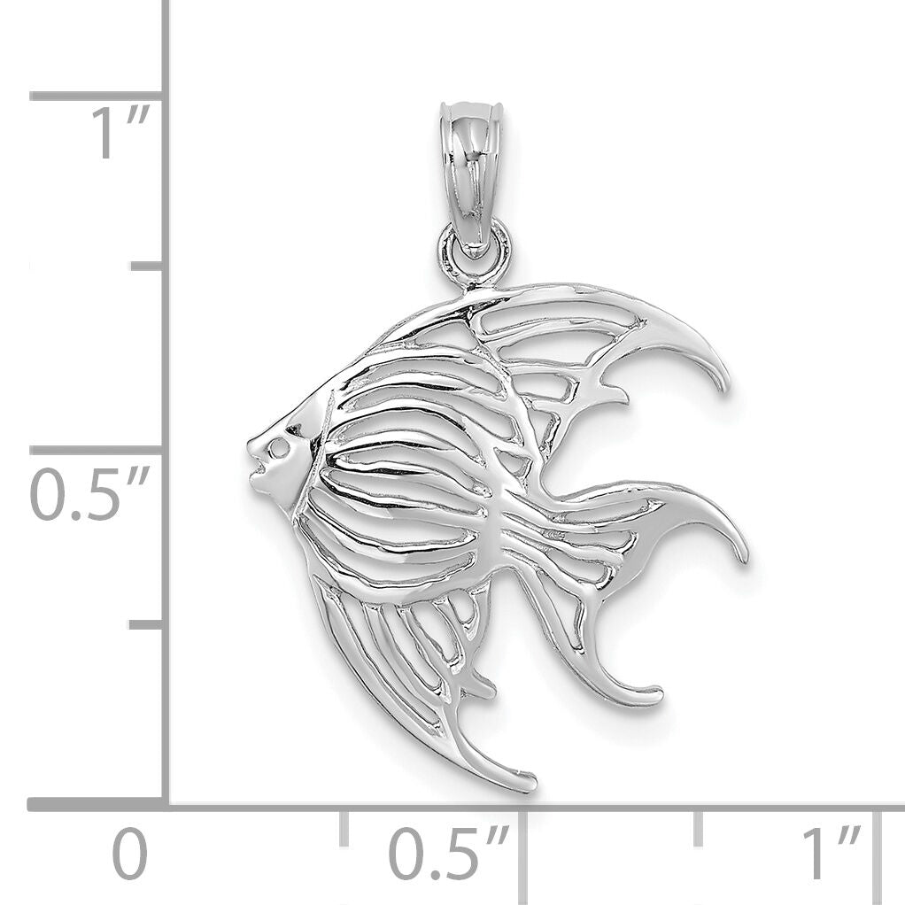 14K White Gold Cut-Out Angelfish Charm-K7736W