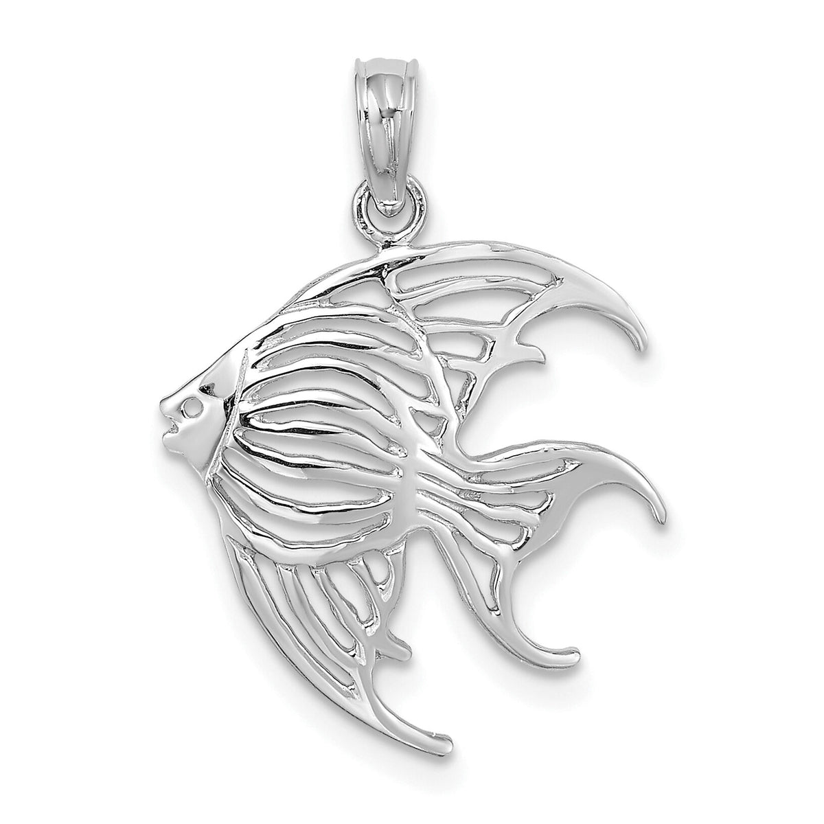 14K White Gold Cut-Out Angelfish Charm-K7736W
