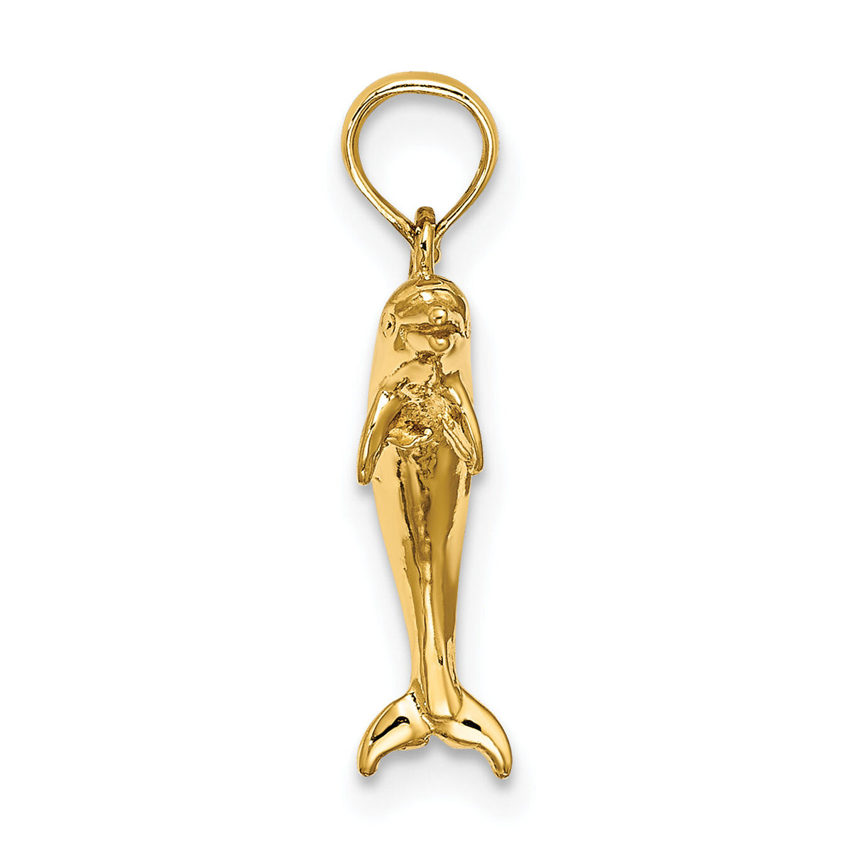 14K 3-D Polished Mini Dolphin Jumping Charm-K7739