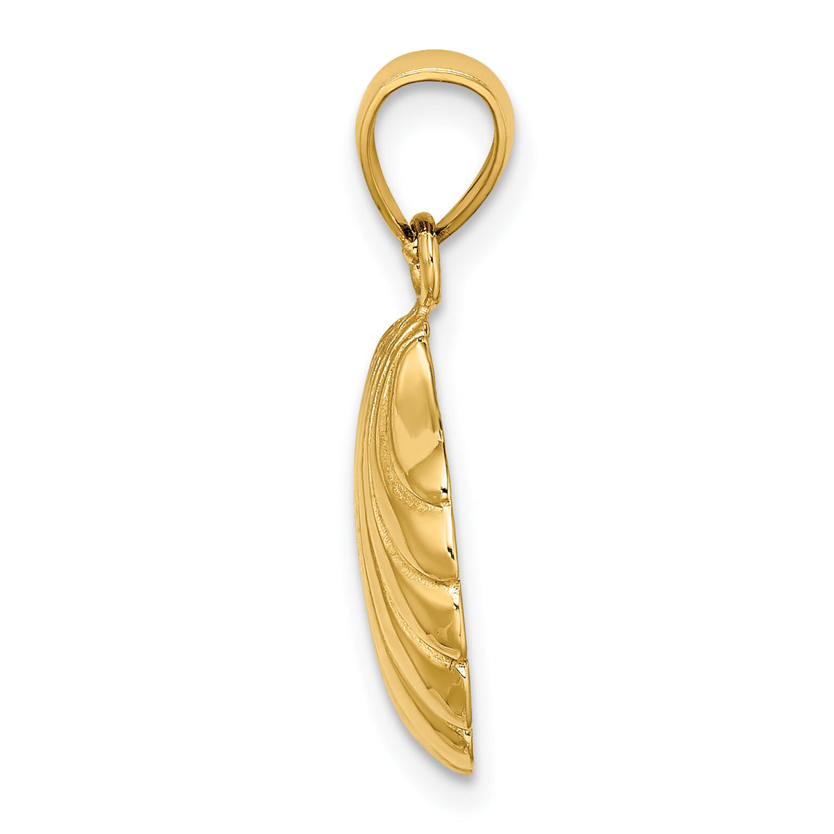 14K Polished 2-D Scallop Shell Charm-K7743