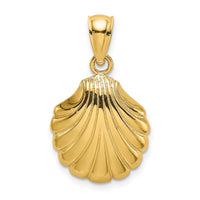 14K Polished 2-D Scallop Shell Charm-K7743