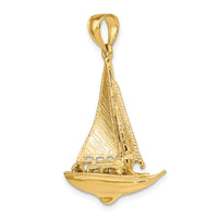 14K 3-D Polished Sailboat Charm-K7746