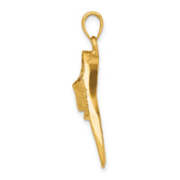 14K 3-D Scuba Flipper Charm-K7747