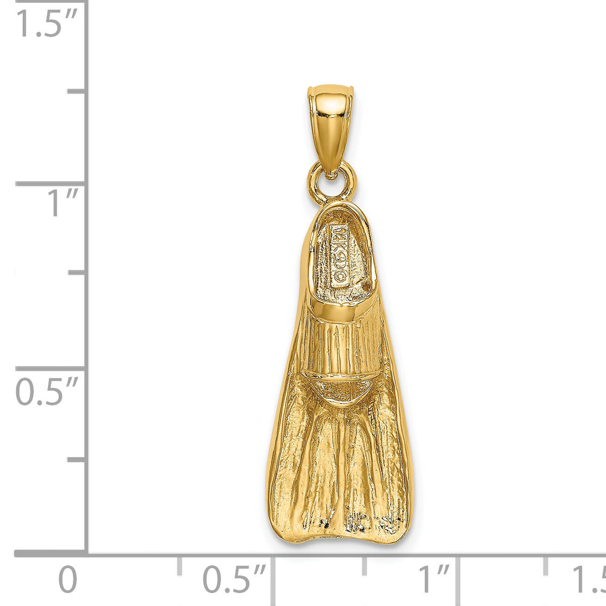 14K 3-D Scuba Flipper Charm-K7747