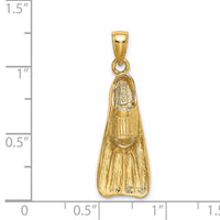 14K 3-D Scuba Flipper Charm-K7747