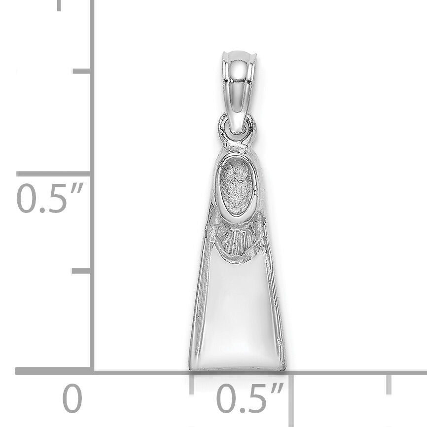 14K White Gold Scuba Flipper Charm-K7748W