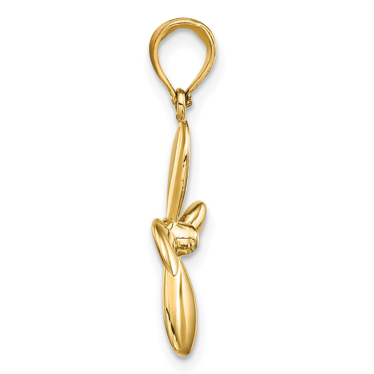 14K 3-D w/ 4 Blades Propeller Charm-K7749