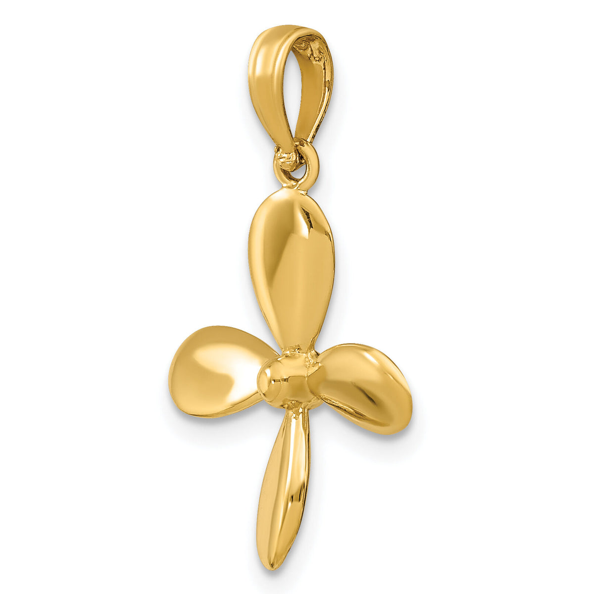 14K 3-D w/ 4 Blades Propeller Charm-K7749