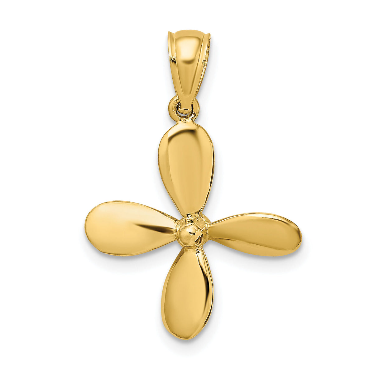 14K 3-D w/ 4 Blades Propeller Charm-K7749