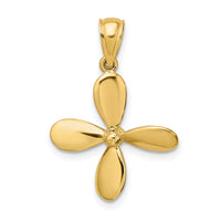 14K 3-D w/ 4 Blades Propeller Charm-K7749