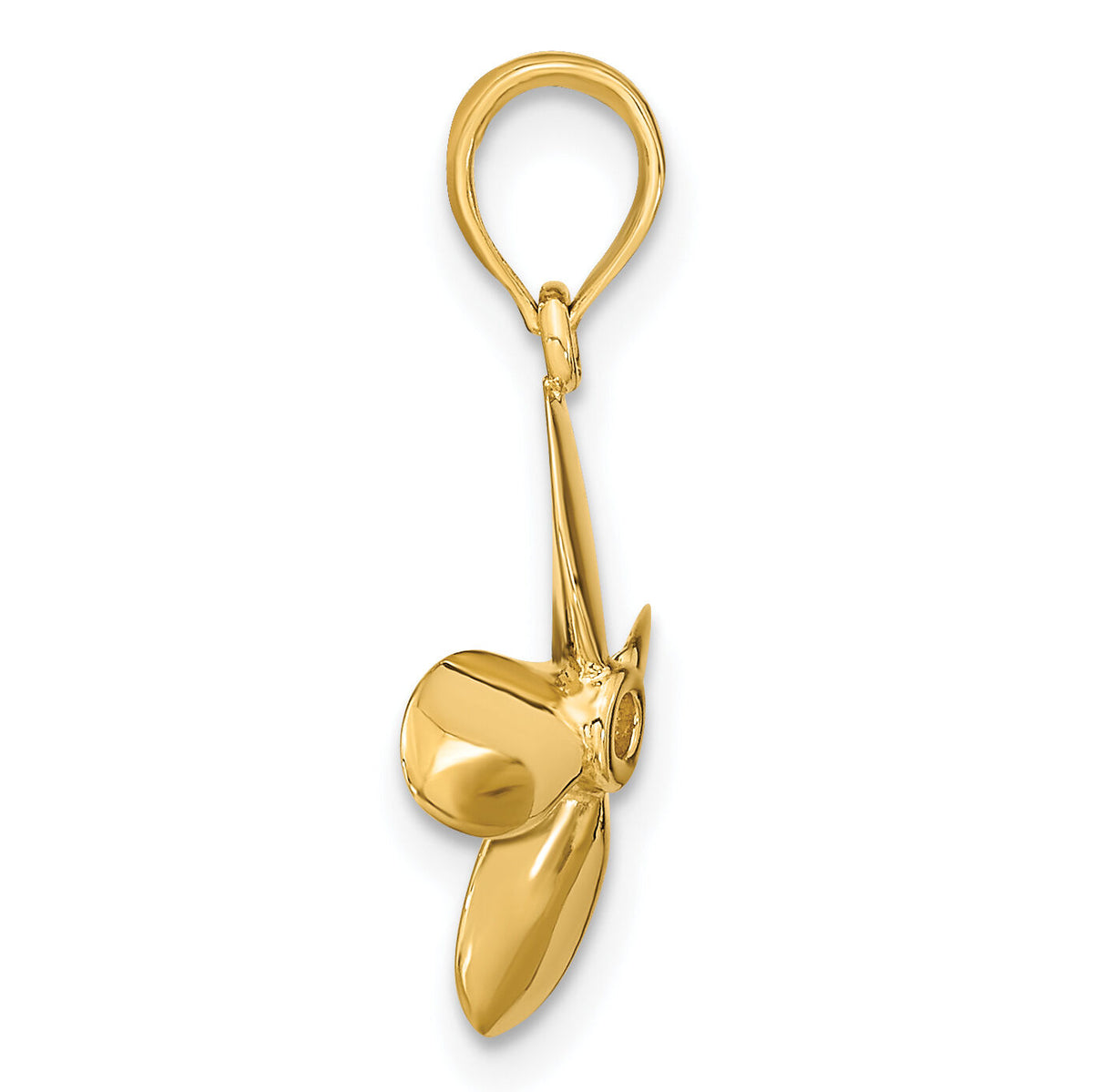 14K 3-D w/ 4 Blades Propeller Charm-K7750