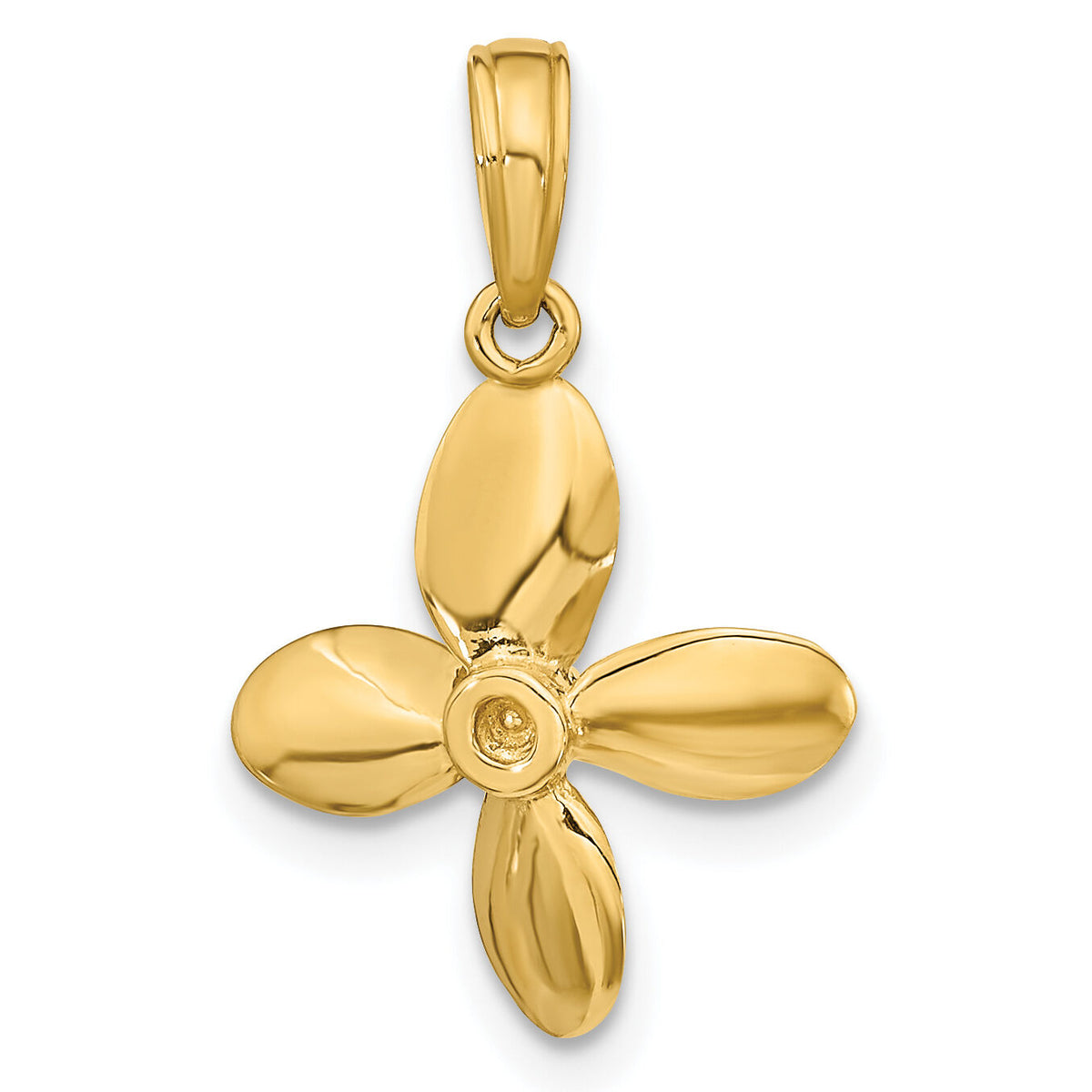 14K 3-D w/ 4 Blades Propeller Charm-K7750