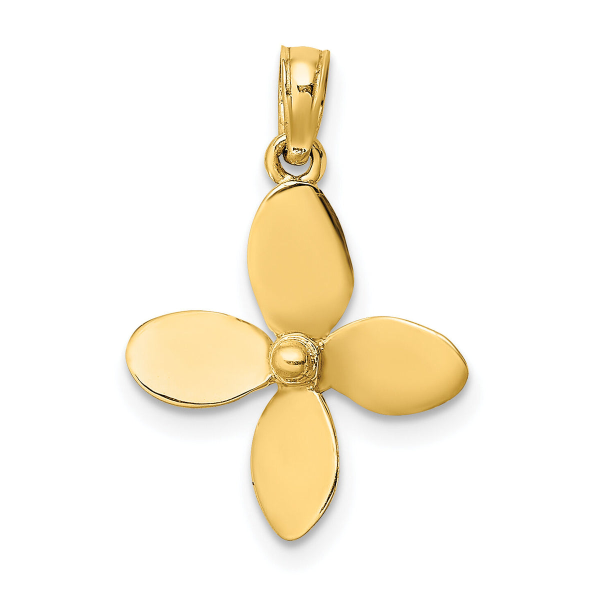 14K 3-D w/ 4 Blades Propeller Charm-K7750
