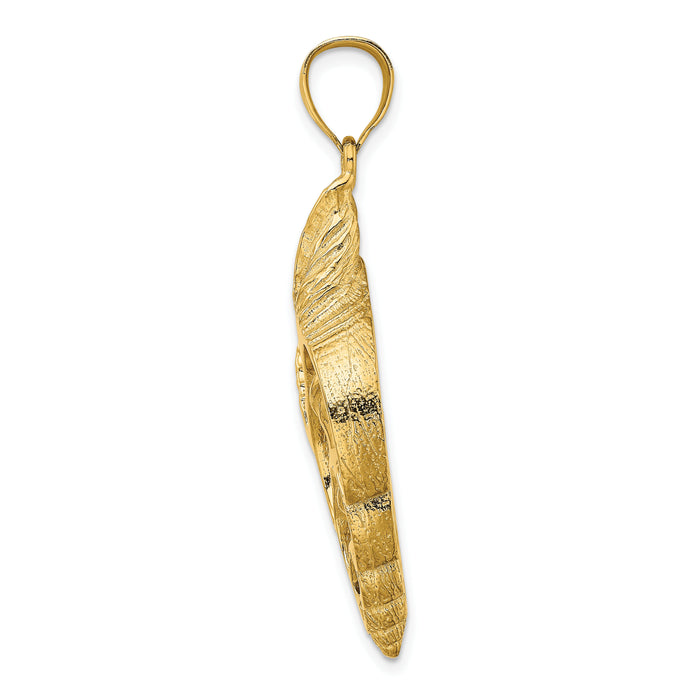14K Cut-Out Conch Shell Skeleton Charm-K7756