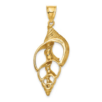 14K Cut-Out Conch Shell Skeleton Charm-K7756
