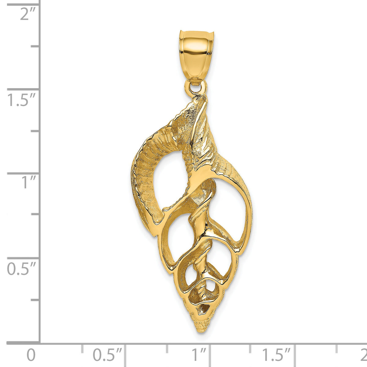 14K Cut-Out Conch Shell Skeleton Charm-K7756