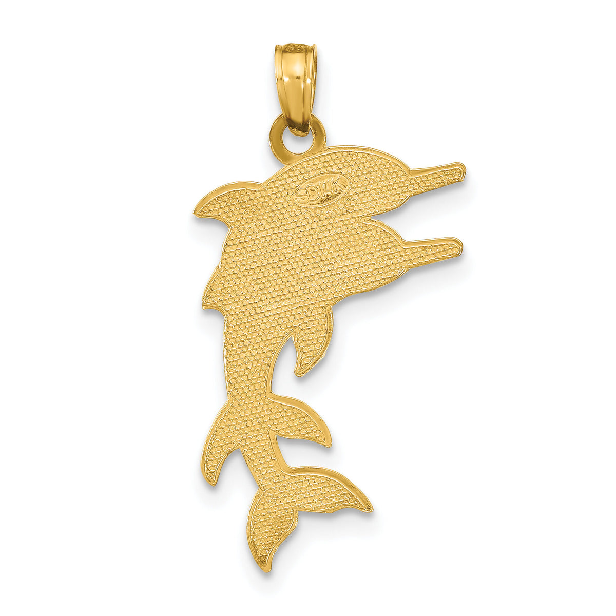 14K 2-D Two Jumping Dolphins Charm-K7757