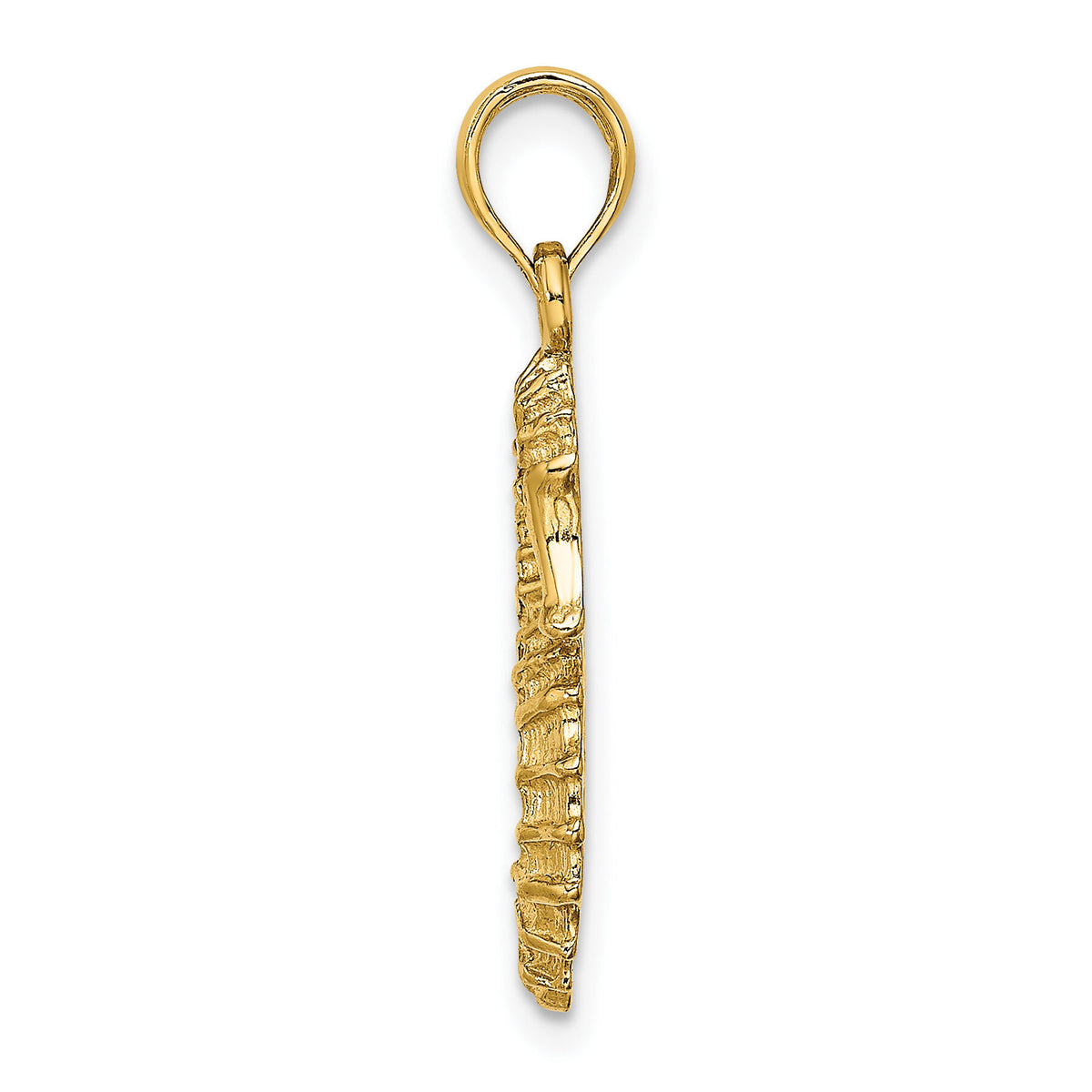 14K Textured Seahorse Charm-K7759