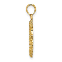 14K Textured Seahorse Charm-K7759