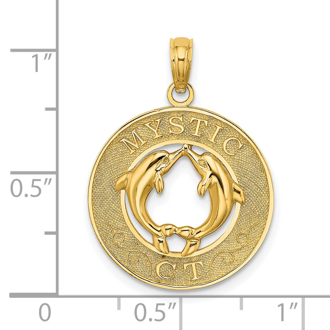 14K MYSTIC CT Dolphins Charm-K7760