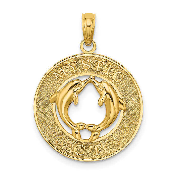 14K MYSTIC CT Dolphins Charm-K7760