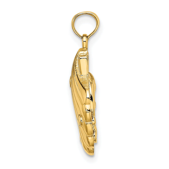14K Reversible Dolphins and Waves in Shell Charm-K7769
