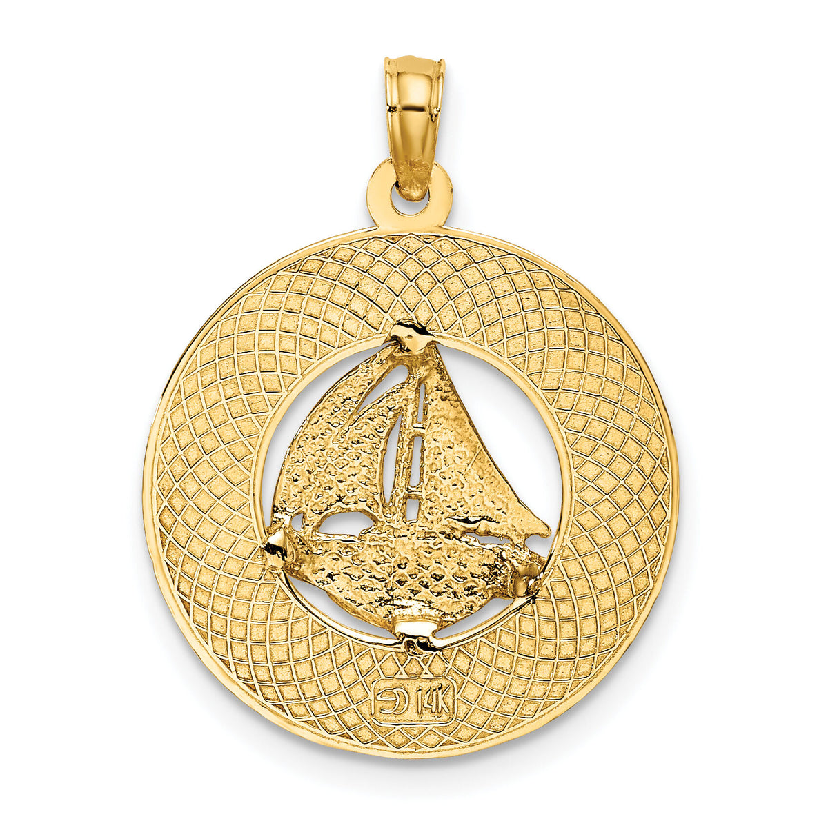 14K SANIBEL w/Sailboat Circle Charm-K7772