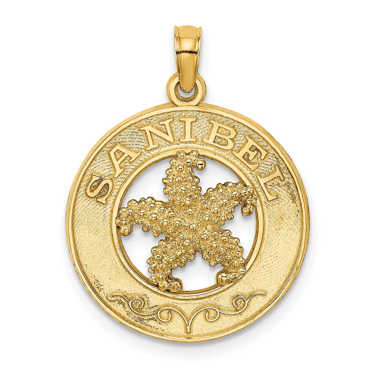 14K SANIBEL w/Starfish Circle Charm-K7775