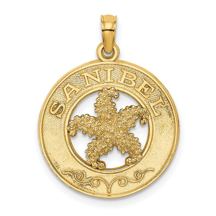 14K SANIBEL w/Starfish Circle Charm-K7775