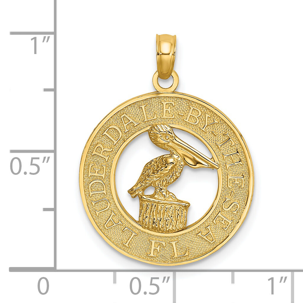 14K LAUDERDALE-BY-THE-SEA FL w/Pelican Charm-K7777