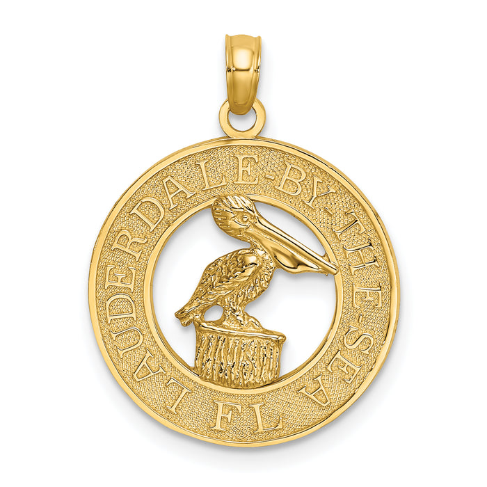 14K LAUDERDALE-BY-THE-SEA FL w/Pelican Charm-K7777