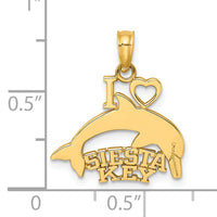 14K I HEART SIESTA KEY with Dolphin Charm-K7778